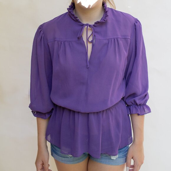 Arthur of California | Tops | Vintage 8s Blouse Sheer Peplum Top ...